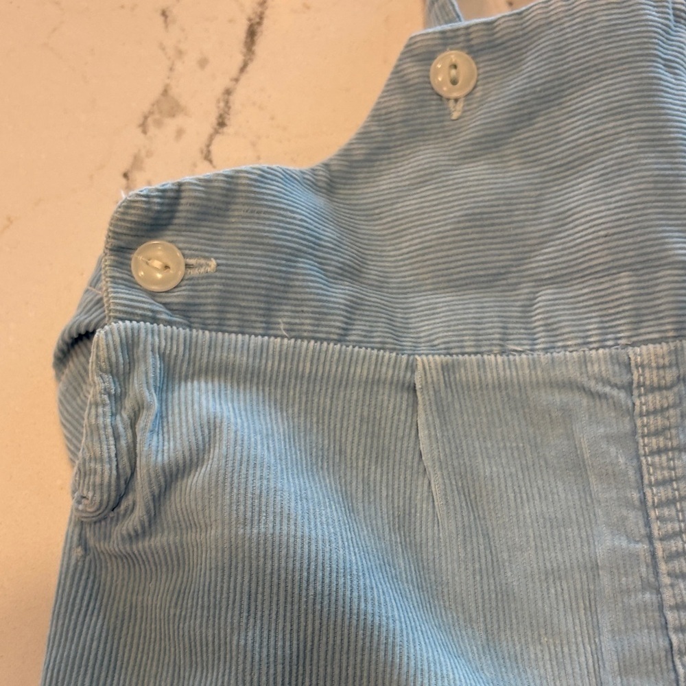 Charming Blue Kids Overalls with Bunny Embroidery - Picture 4 of 4